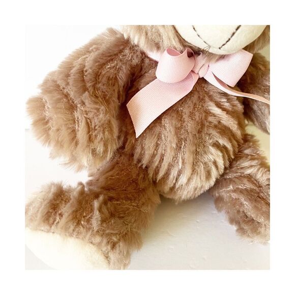 Burton & Burton Teddy Bear Brown Plush w/Pink Ribbon Bow Soft Tags NEW - Picture 5 of 10